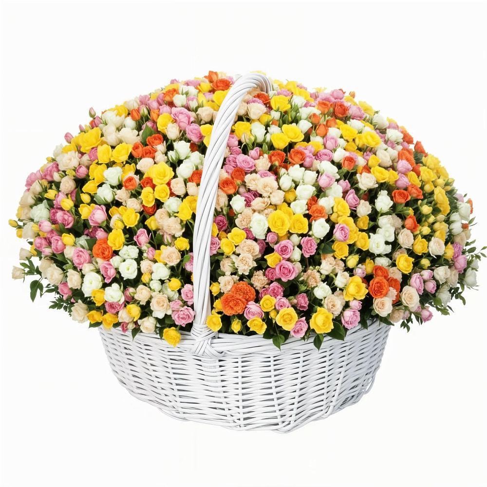 Премиум корзина Кустовых Роз в Междуреченске Премиум букет из: Розы в Междуреченске