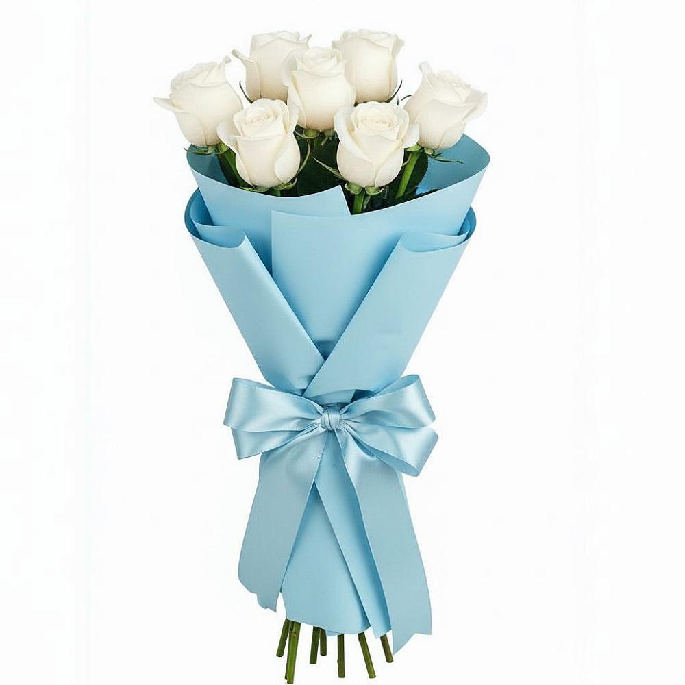 7 Белых роз Проуд в Междуреченске Букет 7 белых роз Проуд в Междуреченске