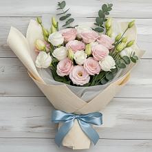 Букет шампанское в Междуреченске Букет цветов из:  Лизиантусы в Междуреченске