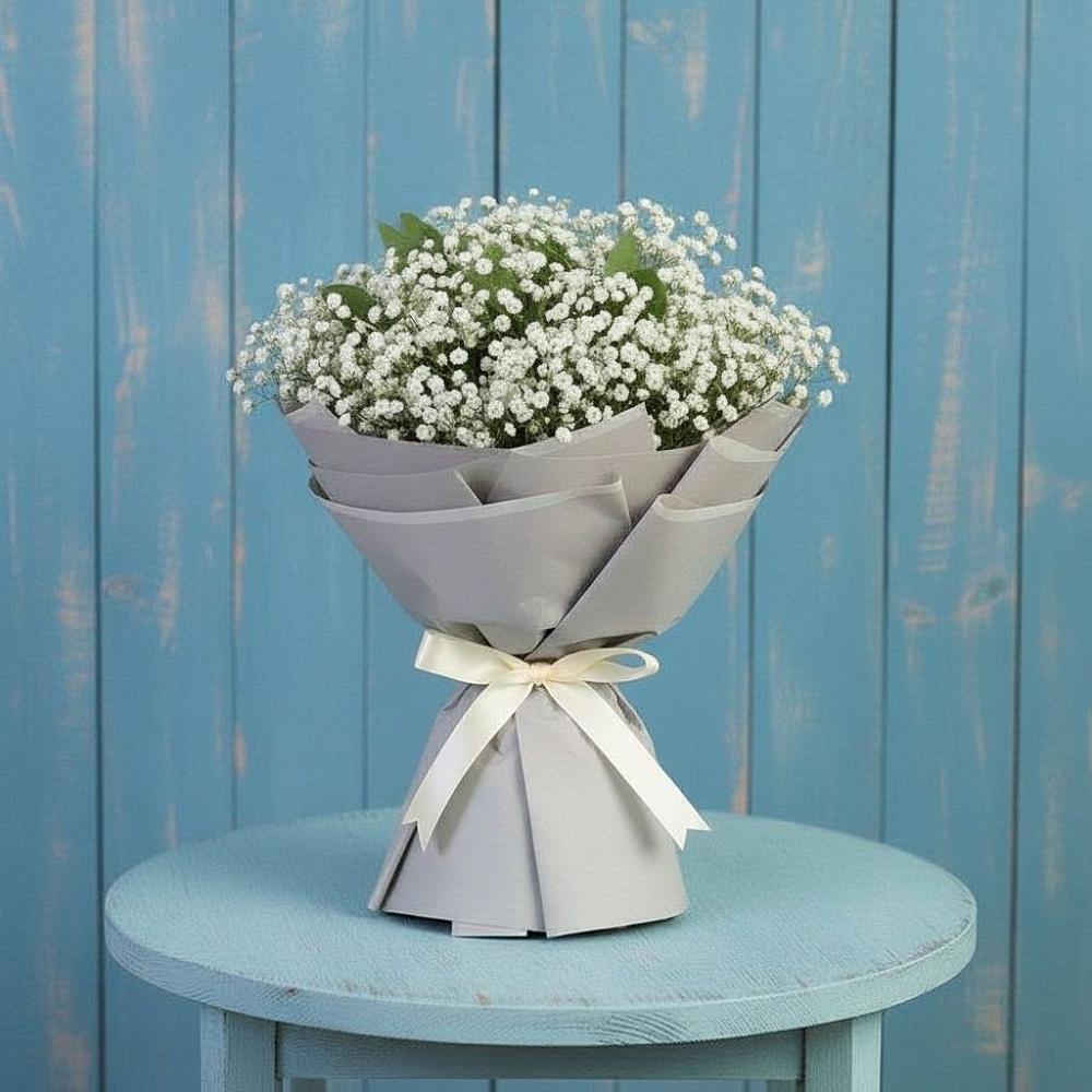 Букет Белые гипсофилы в Междуреченске Букет цветов из: Гипсофила в Междуреченске