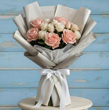 Букет Нежное облако в Междуреченске Букет цветов из:  Розы в Междуреченске