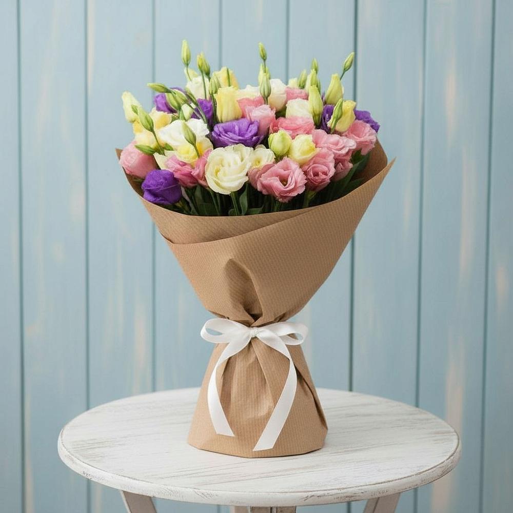 Букет Цветная эустома в Междуреченске Букет цветов из: Лизиантусы в Междуреченске