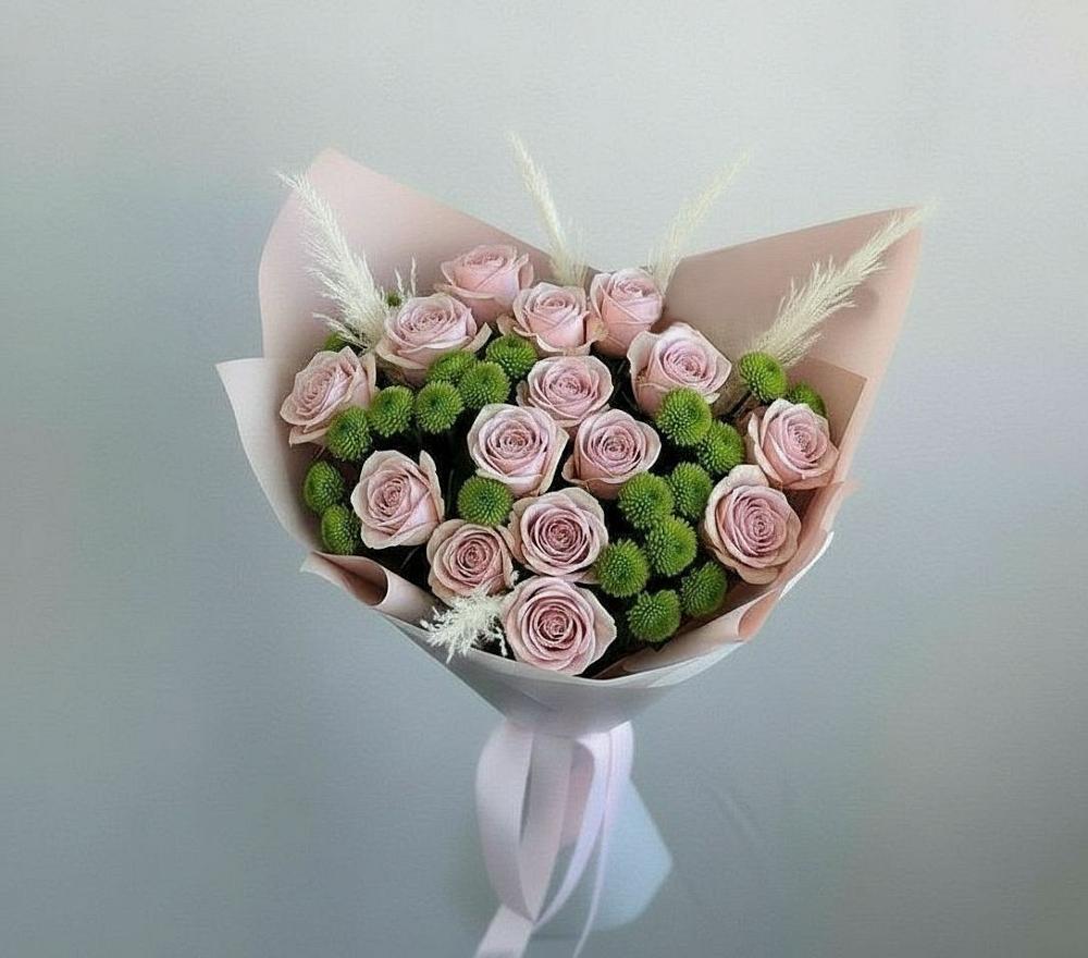 Букет доброе утро в Междуреченске Букет цветов из: Розы и Хризантемы в Междуреченске