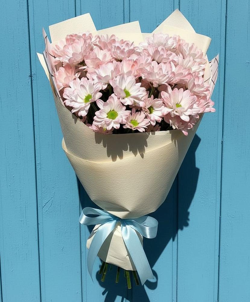 Букет Розовые хризантемы в Междуреченске Букет цветов из: Хризантемы в Междуреченске