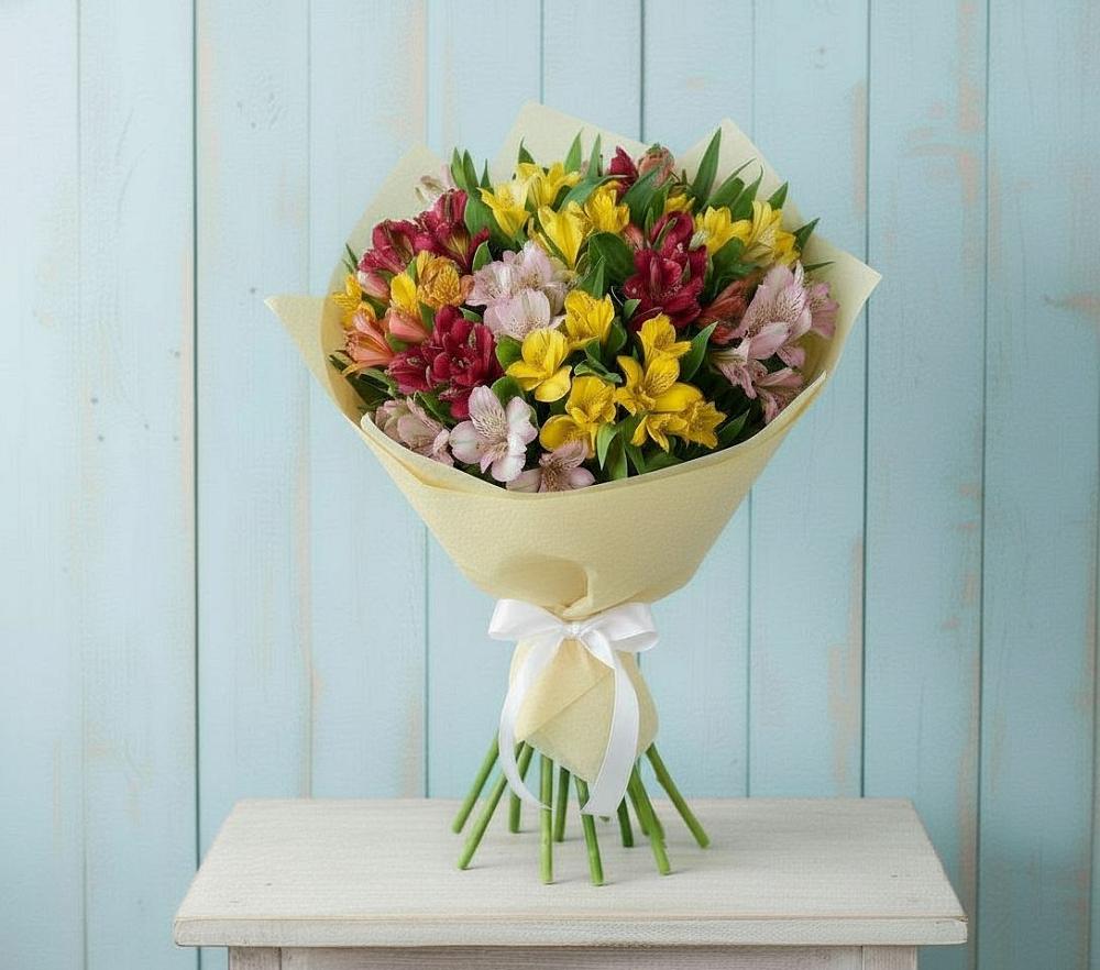 Букет Летние краски в Междуреченске Букет цветов из: Альстромерии в Междуреченске