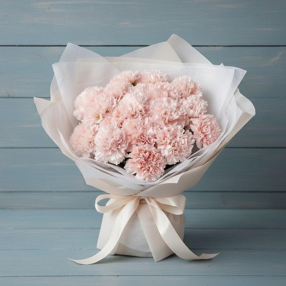 Букет розовые гвоздики в Междуреченске Букет цветов из: Гвоздики в Междуреченске