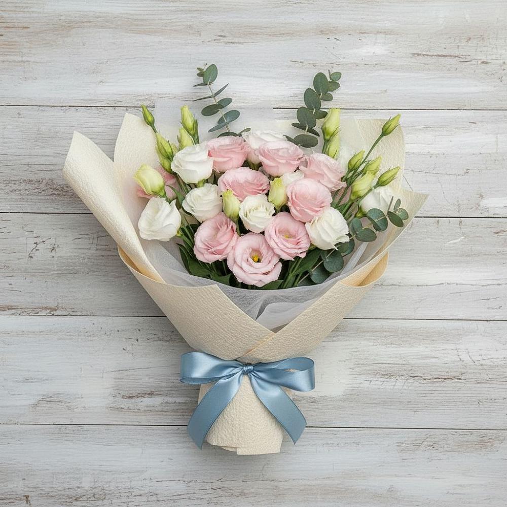 Букет шампанское в Междуреченске Букет цветов из: Лизиантусы в Междуреченске